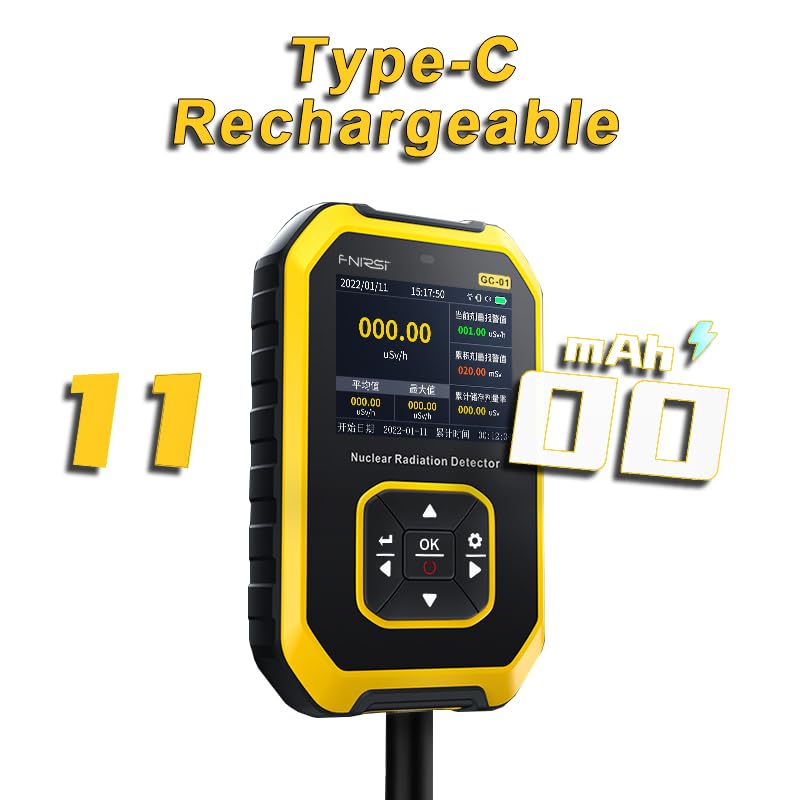 Rechargeable Geiger Counter Radiation Detector – Handheld Nuclear Dosimeter for Beta, Gamma, X-Ray | LCD Display, 5 Unit Switch | Portable Radiation Monitor for Home, Lab, Survival, Travel