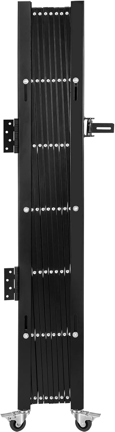 7×7 Ft Steel Folding Security Gate – Single Accordion Scissor Gate with Rolling Casters & Padlock | Expandable Locking Security Door for Storefront, Warehouse & Garage