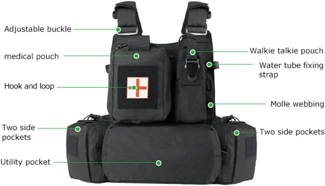 Military Tactical Outdoor Vest – Multifunctional Modular MOLLE Vest with Durable Metal Buckles for Hunting, Airsoft, and Outdoor Activities