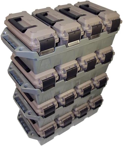 AC4C 4-Can Ammo Crate – Stackable, Rugged Tactical Carrying Case for 30 Caliber Ammo, Easy Transport & Storage, Heavy-Duty Ammo Box, 23.6"L x 11.25"W x 7.5"H