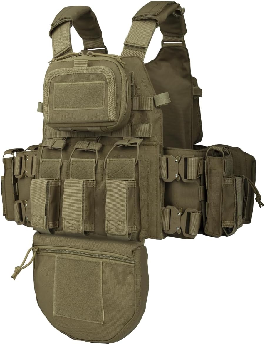 Military Tactical Outdoor Vest – Multifunctional Modular MOLLE Vest with Durable Metal Buckles for Hunting, Airsoft, and Outdoor Activities
