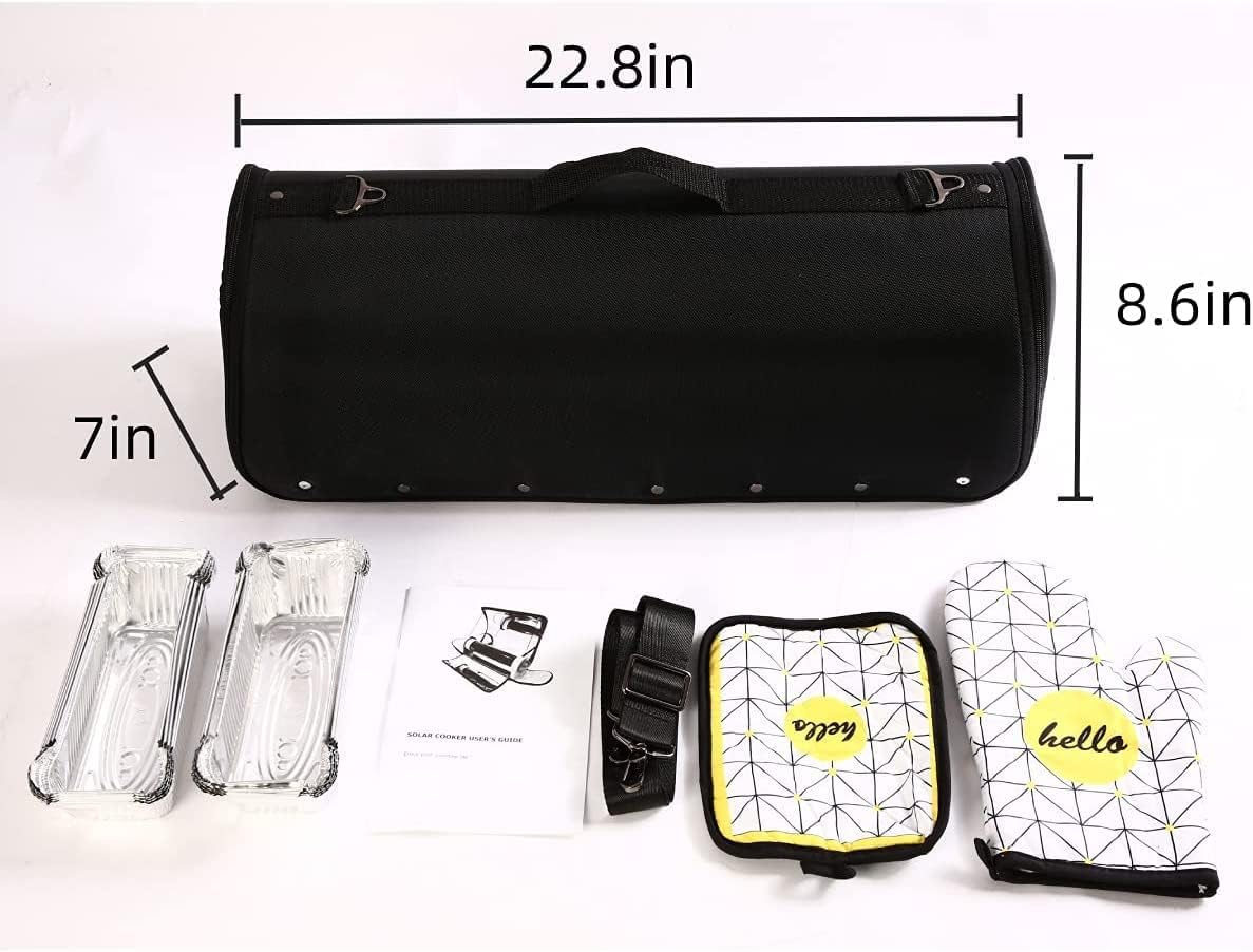 Portable Solar Oven – 4.5L Large Capacity Solar Cooker with Thermometer – Outdoor Camping Stove for Backpacking, Hiking, and Off-Grid Cooking (Serves 2-3 People)
