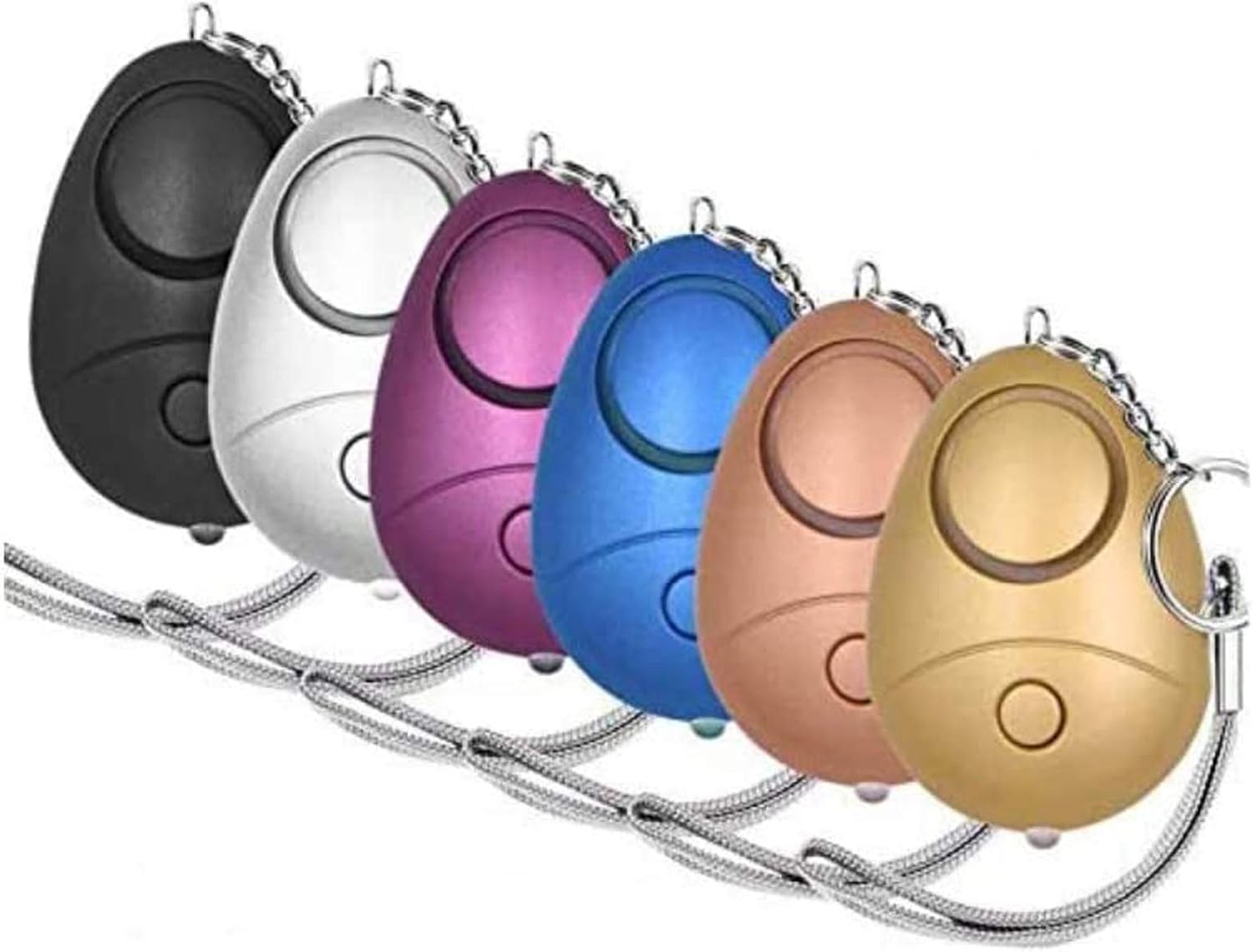 140dB Personal Safety Alarm Keychain with LED Light – 6 Pack Emergency Self-Defense Security Alarm for Women, Men, Kids, Elderly, and Outdoor Use