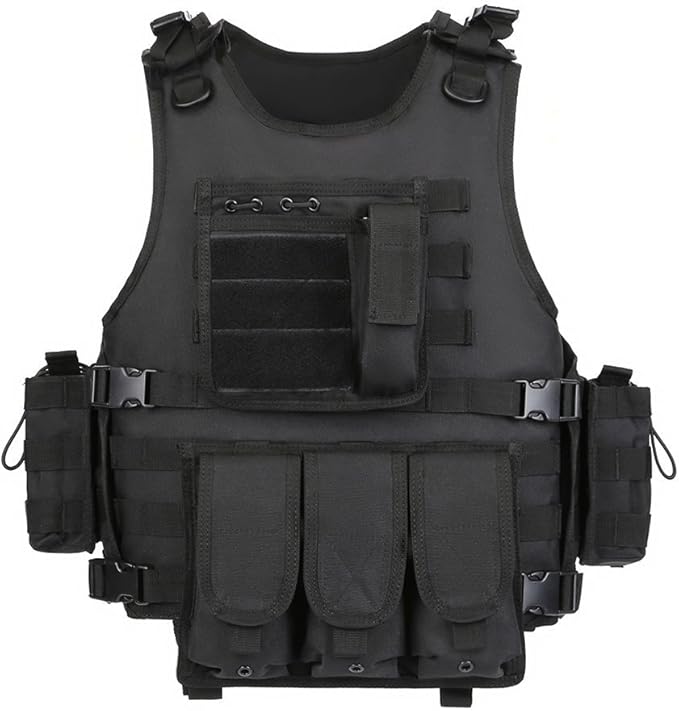 Adjustable Military Tactical Vest S-XXL – Durable 900D Nylon with Modular Pouches for Magazines, Maps, Flashlights, and Medic Supplies