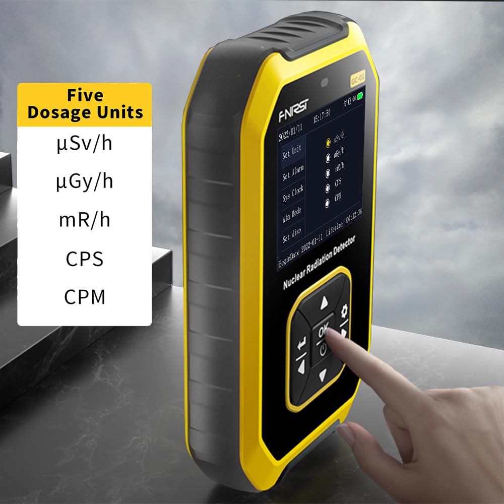 Rechargeable Geiger Counter Radiation Detector – Handheld Nuclear Dosimeter for Beta, Gamma, X-Ray | LCD Display, 5 Unit Switch | Portable Radiation Monitor for Home, Lab, Survival, Travel
