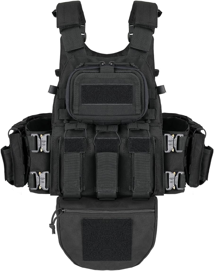 Military Tactical Outdoor Vest – Multifunctional Modular MOLLE Vest with Durable Metal Buckles for Hunting, Airsoft, and Outdoor Activities
