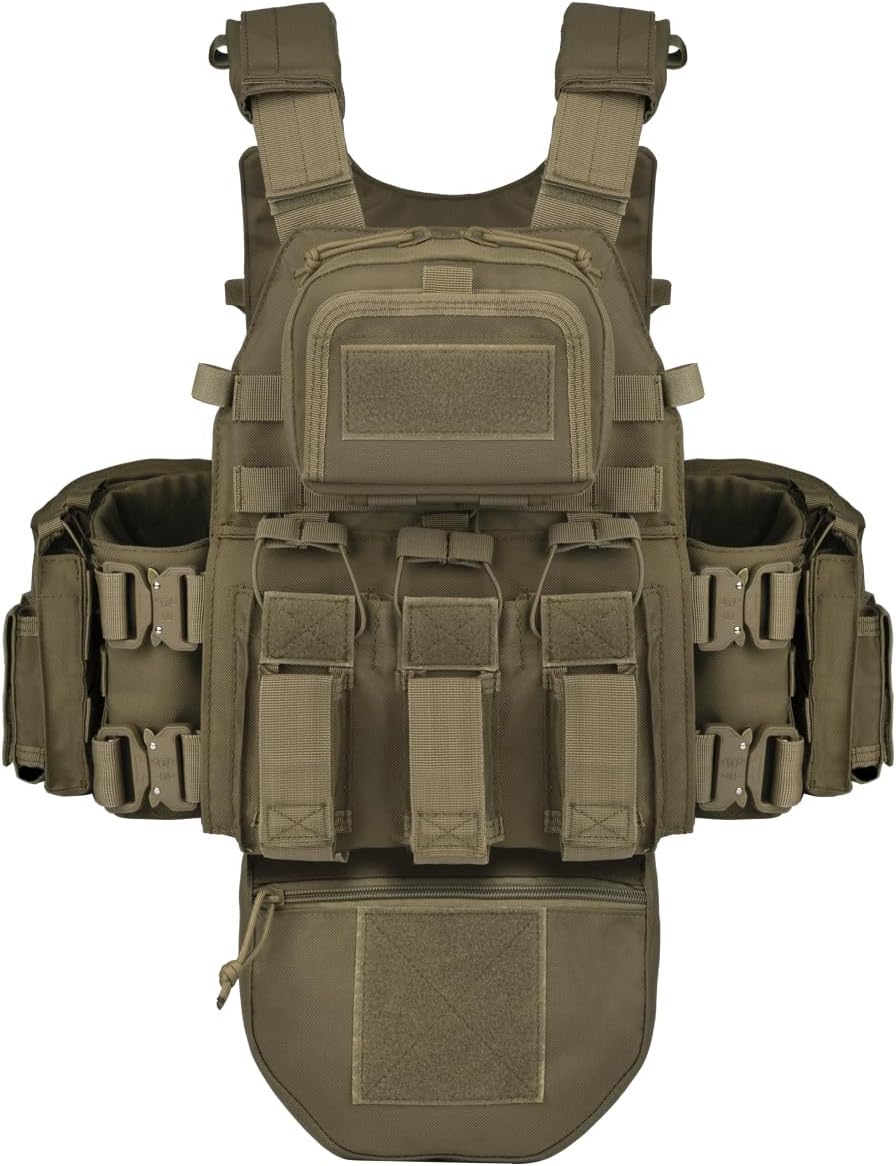 Military Tactical Outdoor Vest – Multifunctional Modular MOLLE Vest with Durable Metal Buckles for Hunting, Airsoft, and Outdoor Activities