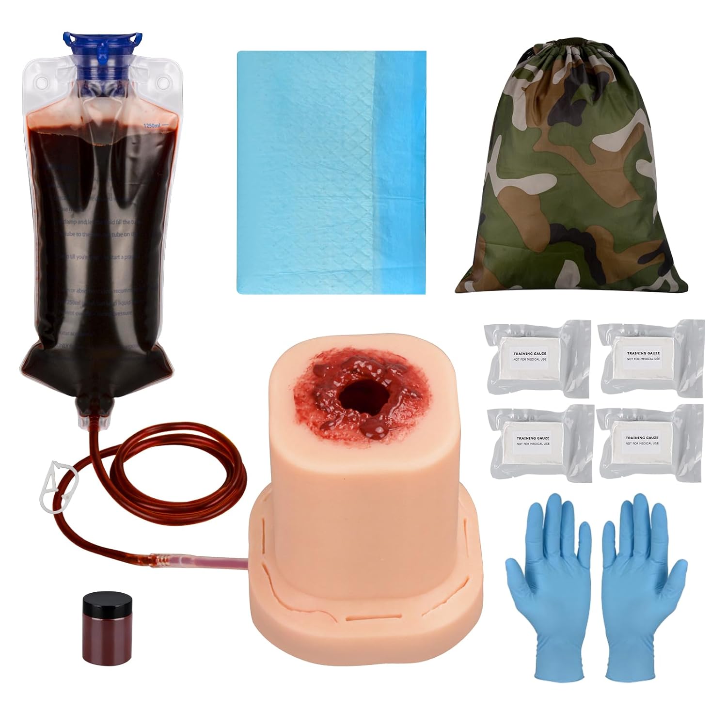Gunshot Wound Packing Trainer Kit – Stop the Bleed & Bleed Control Training Kit for Medical Classes with Carrying Bag