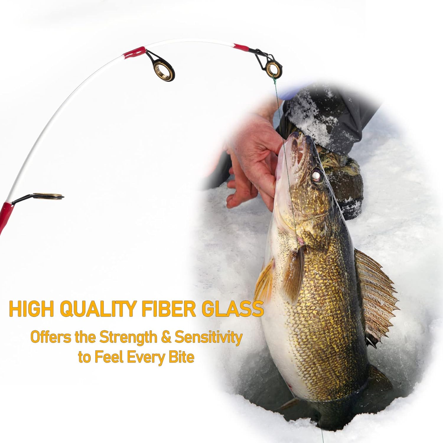 Ice Fishing Rod and Reel Combo, Ice Fishing Gear Pole Ice Fishing Reel Equipment Set Ice Fishing Backpack Chair Ice Jigs Lures Ice Fishing Accessories