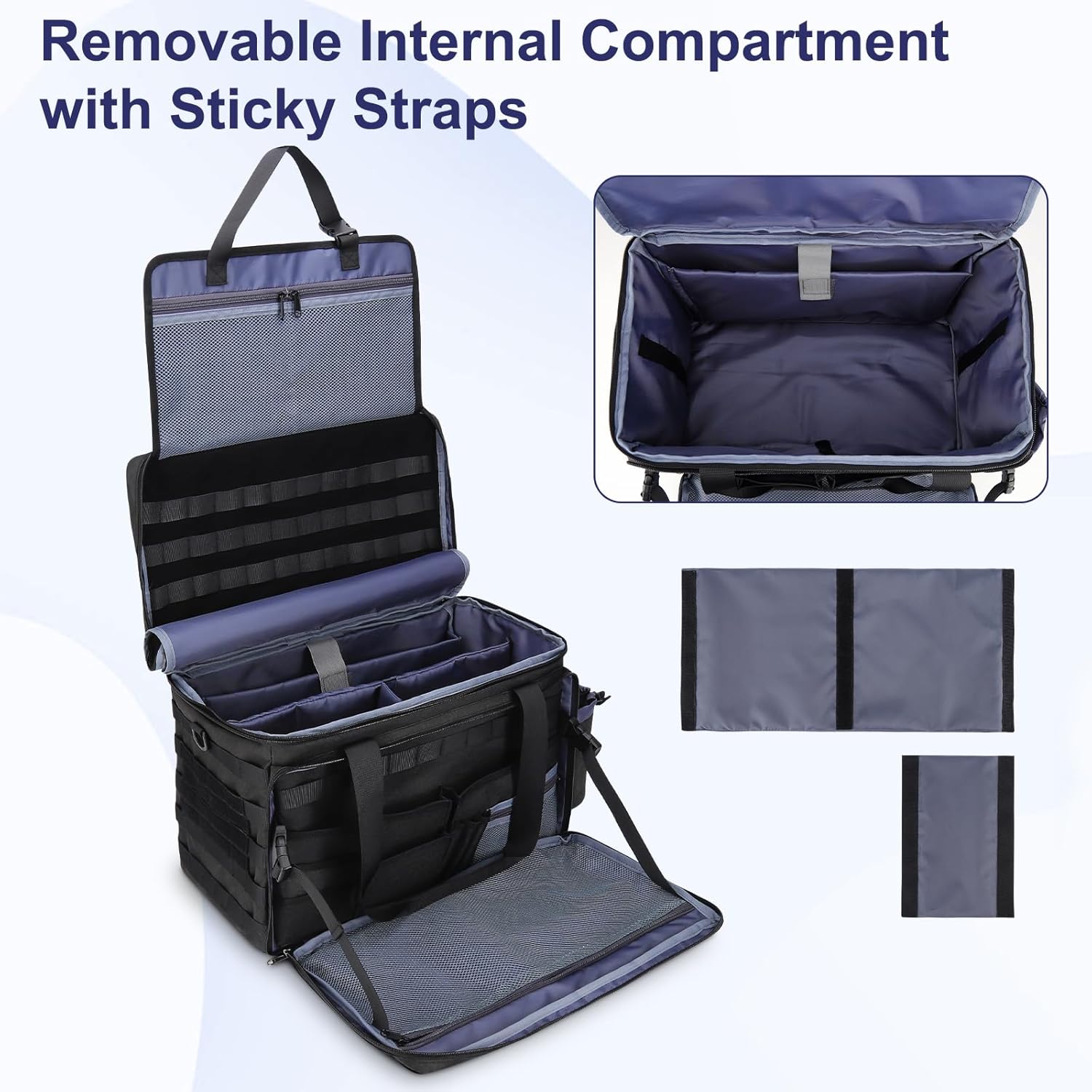 Police Patrol Gear Bag – Tactical Law Enforcement Front Seat Organizer with MOLLE Webbing | Multi-Compartment Duty Bag for Passenger Seat, Removable Shoulder Strap