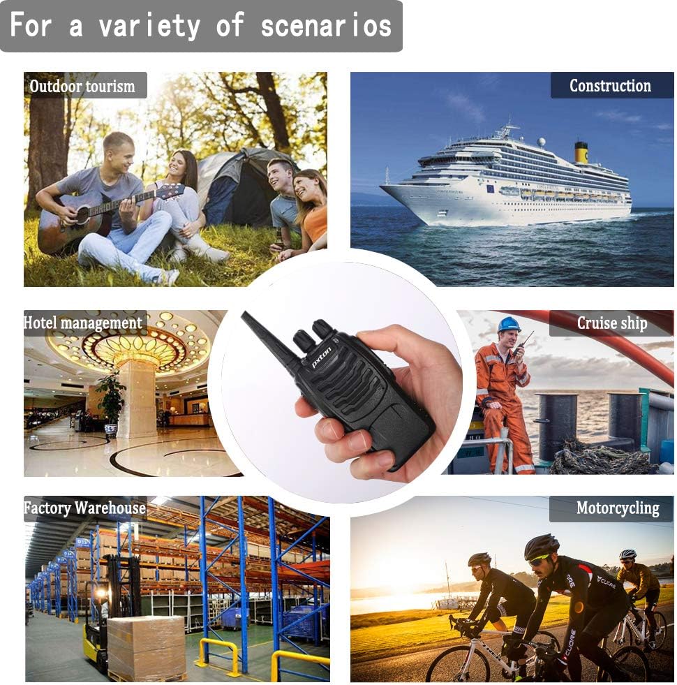 Long Range Walkie Talkies for Adults with Earpieces – 16 Channel Rechargeable Two-Way Radios, Handheld Walky Talkies with Flashlight, Li-ion Battery, and Charger (4 Pack)