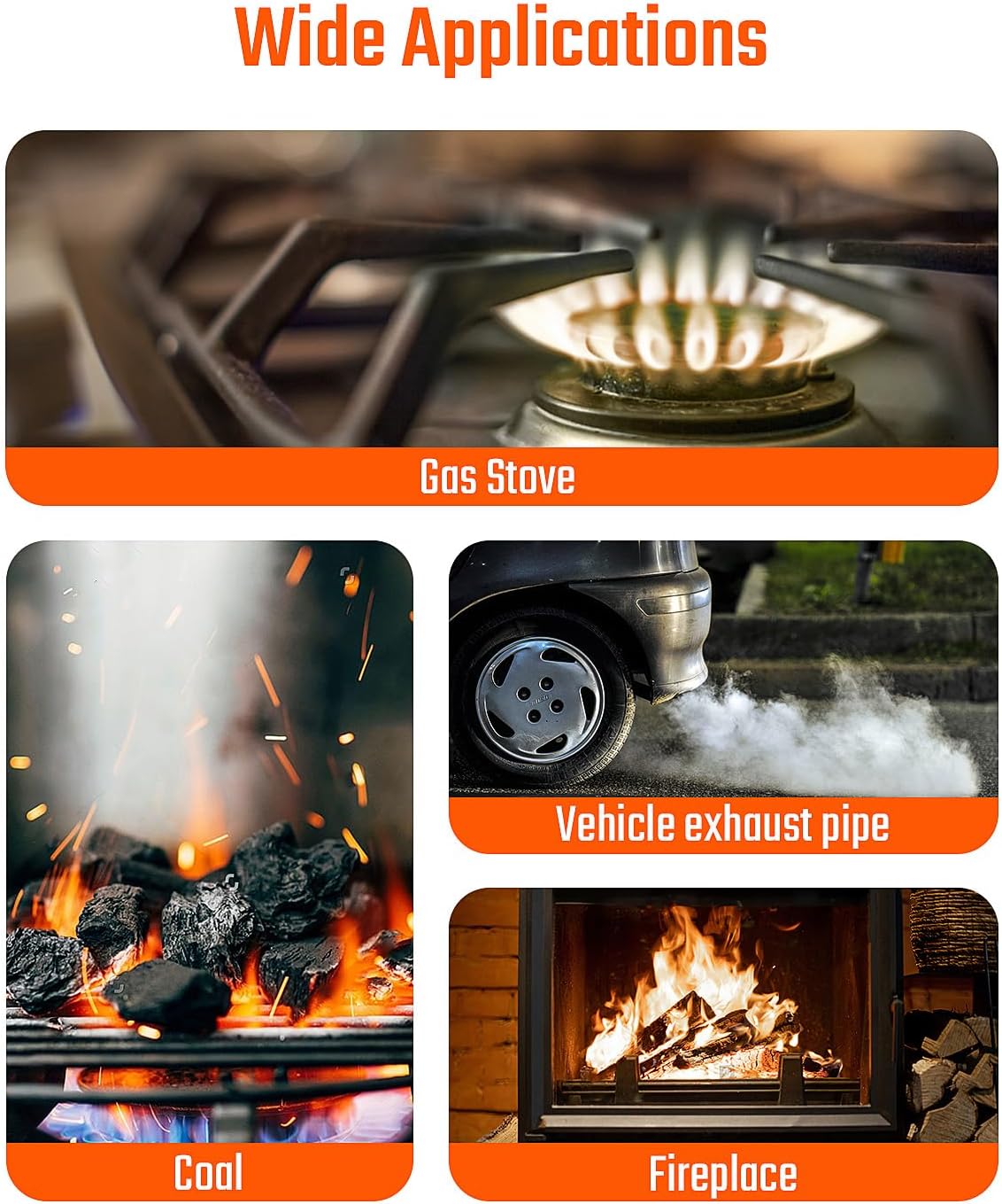 CT-300 Portable Carbon Monoxide Detector - CO Alarm with Audible & Visual Alerts, Backlit LCD Display, 0-5000PPM Range, Battery Powered (3 Included) for Home, Car, Camping & Travel