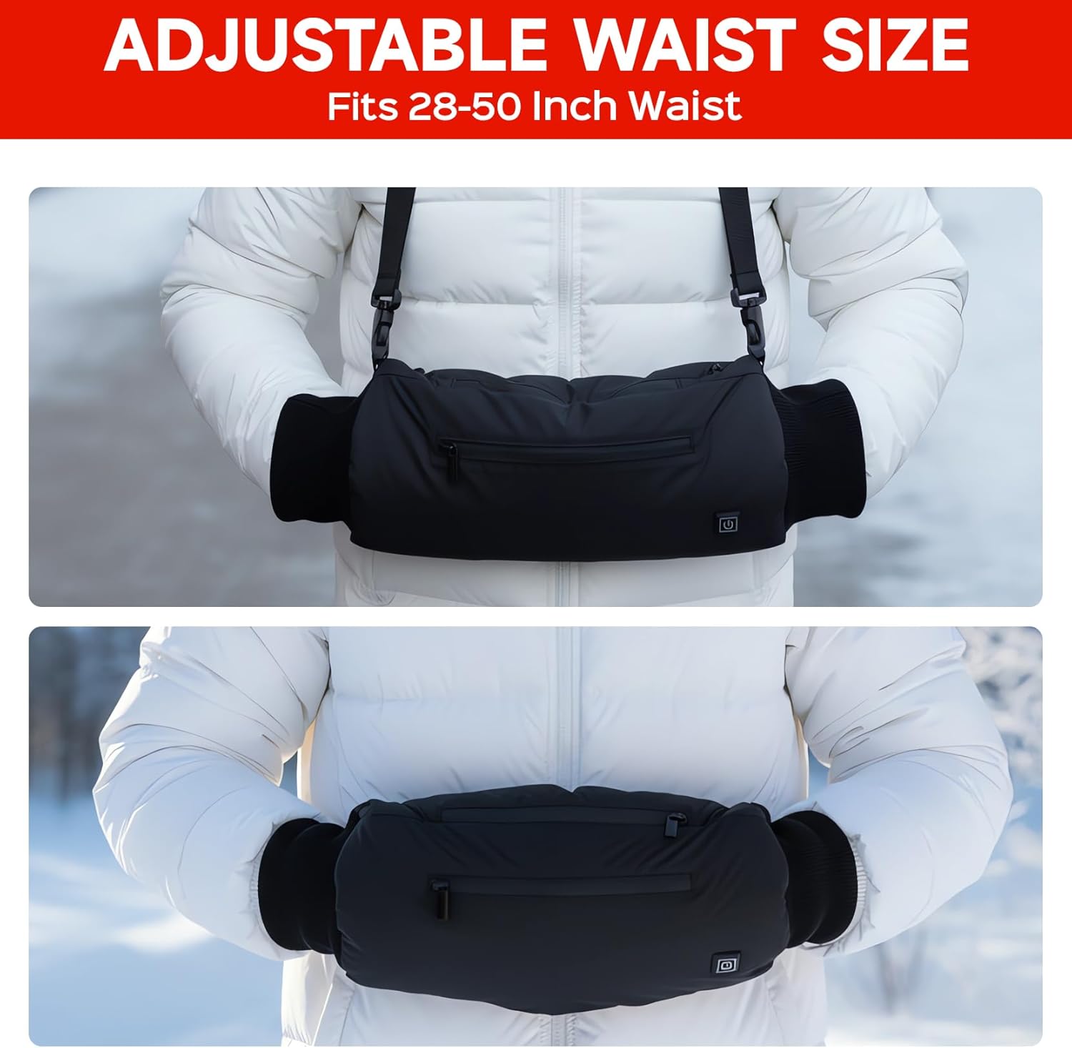 Rechargeable Heated Hand Warmer Pouch with 10000mAh Battery – Electric Heated Hand Muff for Men & Women | Cold Weather Hand Warmer for Football, Golf, Concerts & Outdoor Events