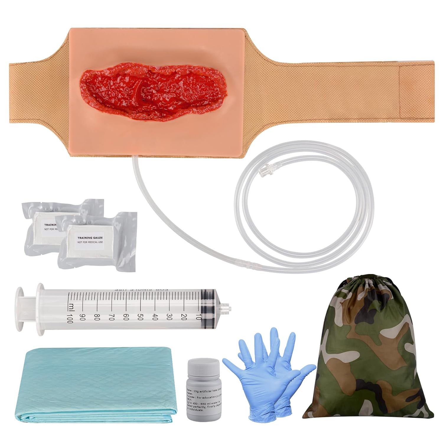 Wearable Thigh Laceration Training Kit – Stop the Bleed Hemostasis and First Aid Education Tool