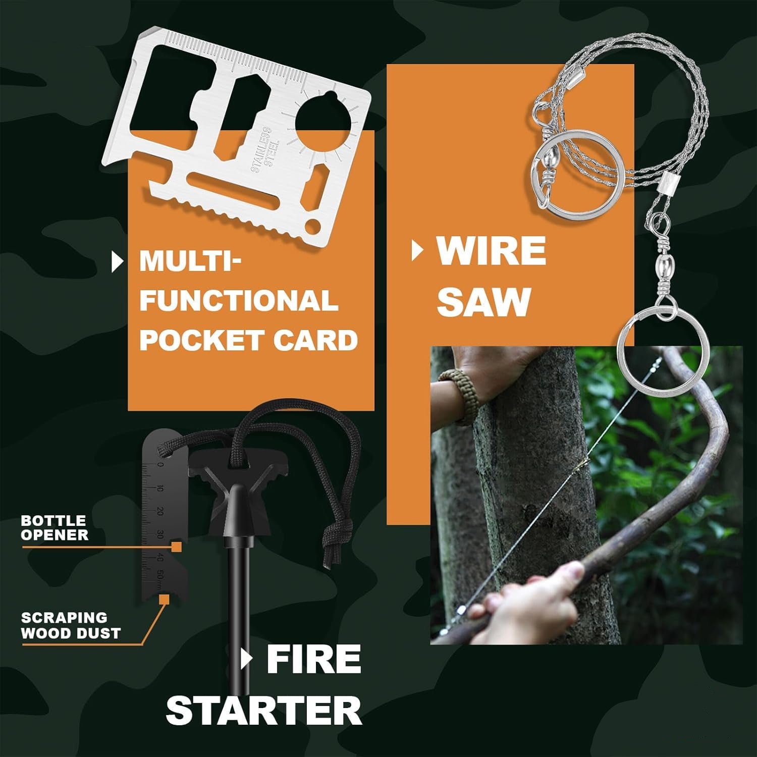 174-Piece Survival Kit with First Aid Supplies – Tactical IFAK Emergency Survival Gear with MOLLE System, Medical Supplies, and Essential Tools for Camping, Hunting, Hiking, Fishing, Car, and Outdoor Adventures