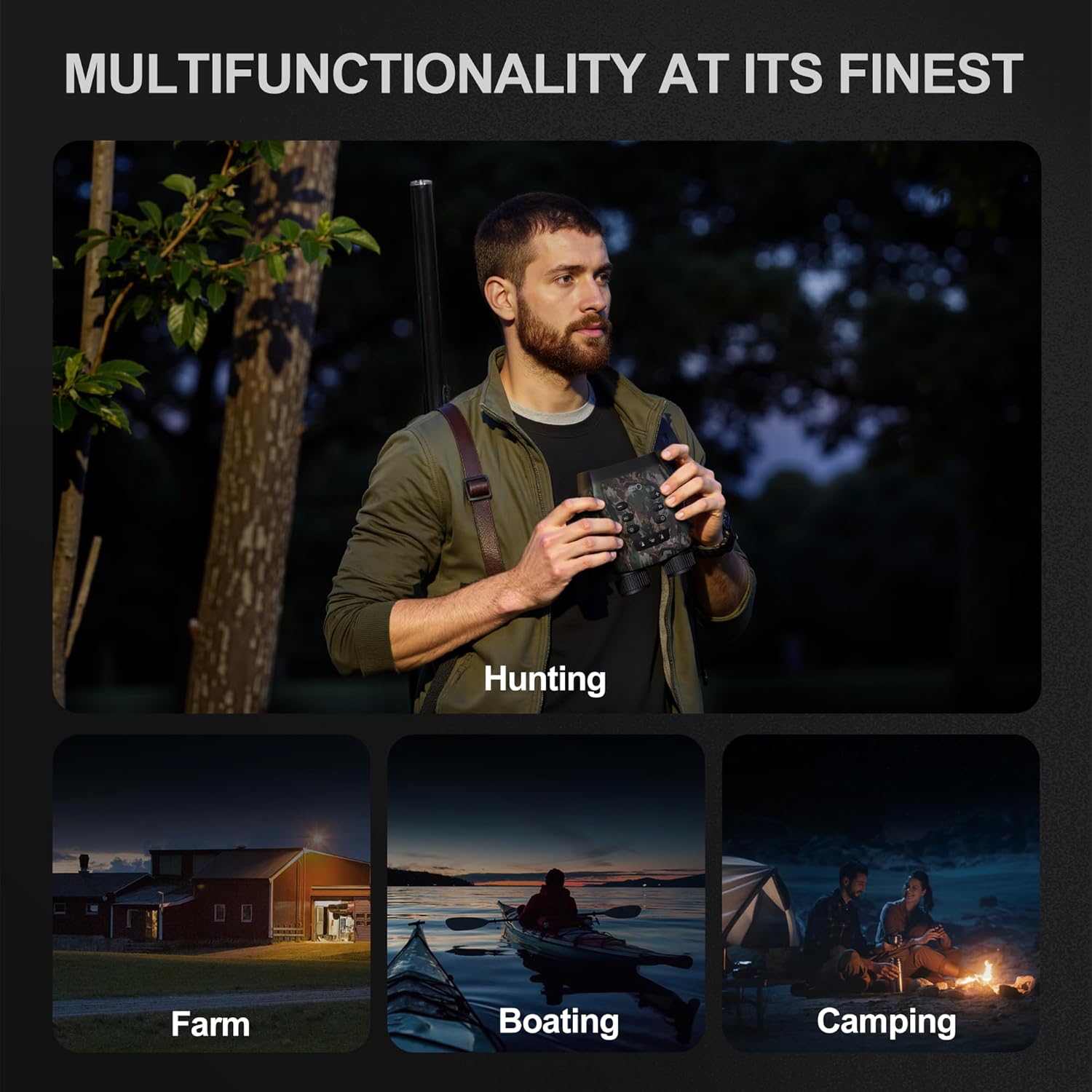 4K Night Vision Binoculars for Adults – AI Color Night Vision Goggles with 2000 ft Viewing Range, 5000mAh Rechargeable Battery & 32GB Card for Hunting, Camping & Wildlife Viewing (Camouflage)