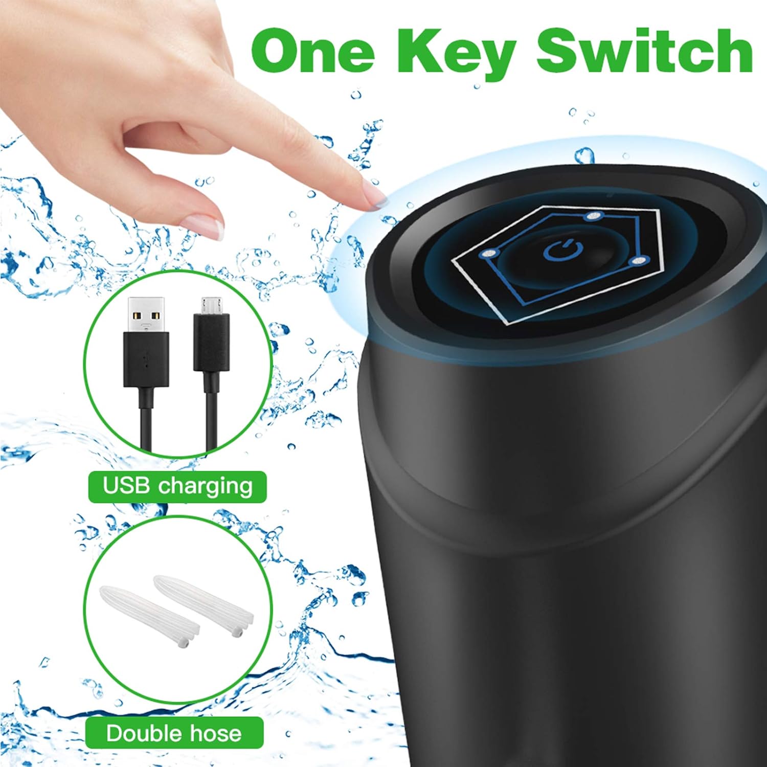 5 Gallon Electric Water Dispenser Pump – USB Rechargeable Portable Drinking Water Bottle Pump for 2-5 Gallon Jugs with Silicone Hose