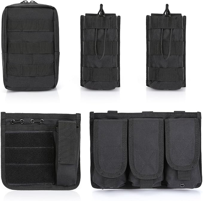 Adjustable Military Tactical Vest S-XXL – Durable 900D Nylon with Modular Pouches for Magazines, Maps, Flashlights, and Medic Supplies
