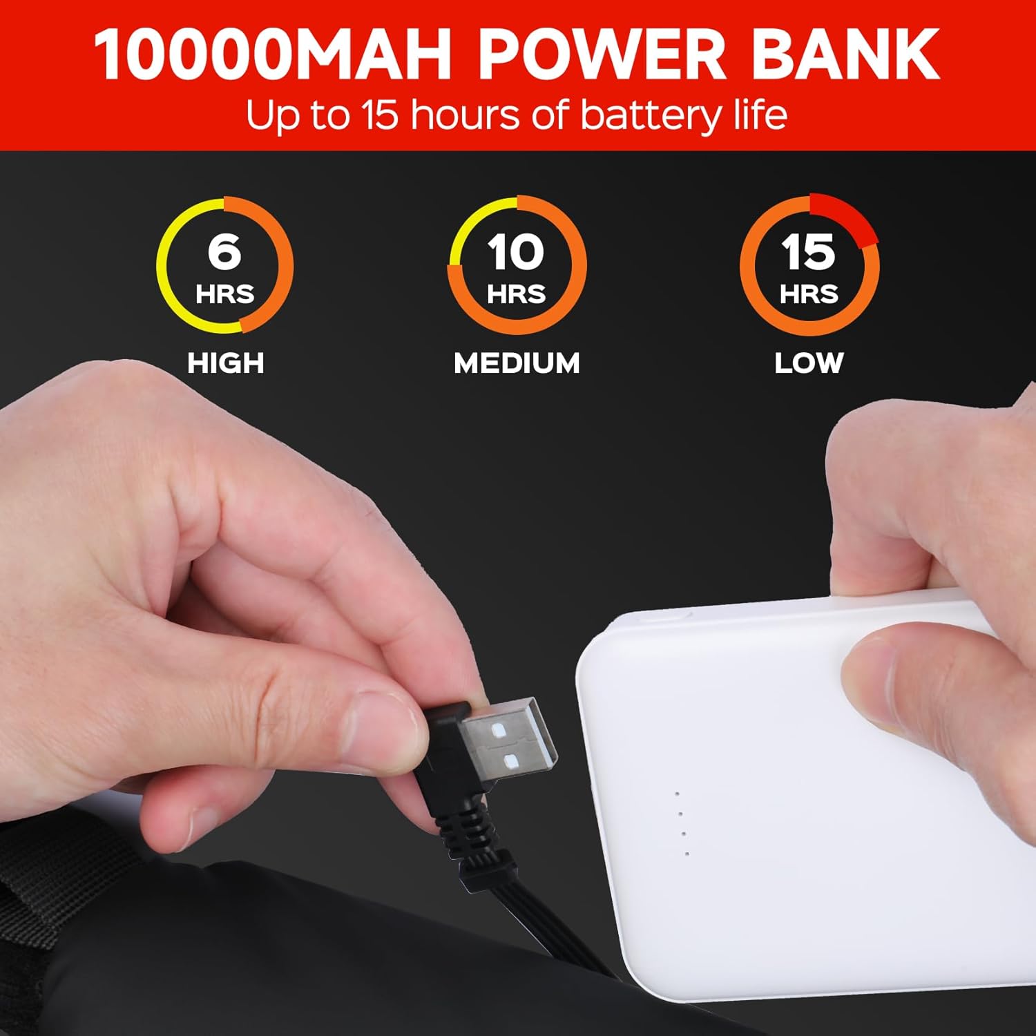 Rechargeable Heated Hand Warmer Pouch with 10000mAh Battery – Electric Heated Hand Muff for Men & Women | Cold Weather Hand Warmer for Football, Golf, Concerts & Outdoor Events