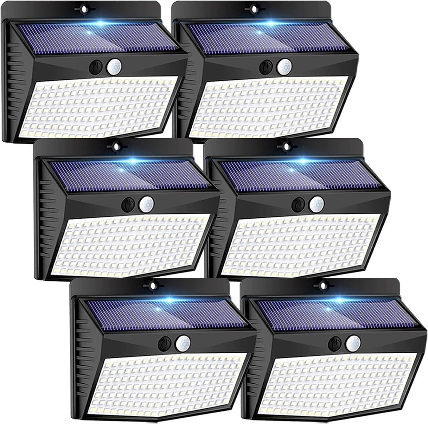 6 Pack Solar Outdoor Motion Sensor Security Lights – Waterproof, Solar-Powered Wall Lights with 3 Lighting Modes for Garden, Fence, Yard, Deck, Patio, and Home Security