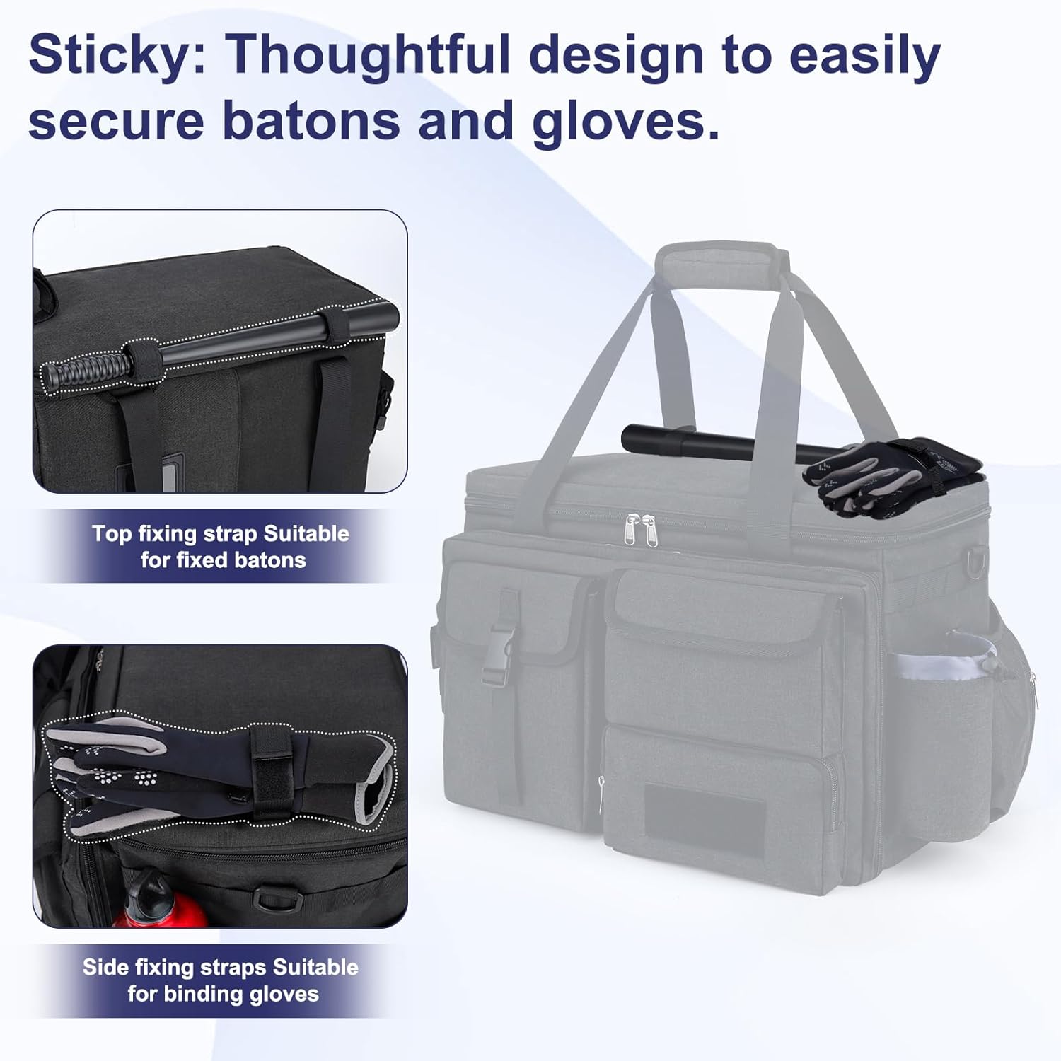 Police Patrol Gear Bag – Tactical Law Enforcement Front Seat Organizer with MOLLE Webbing | Multi-Compartment Duty Bag for Passenger Seat, Removable Shoulder Strap