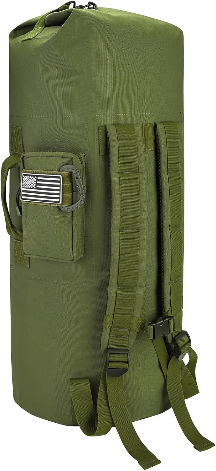 110L Extra Large Military Duffle Bag β Heavy-Duty Army Sea Bag with Backpack Straps for Camping, College Dorms, Travel, and Laundry