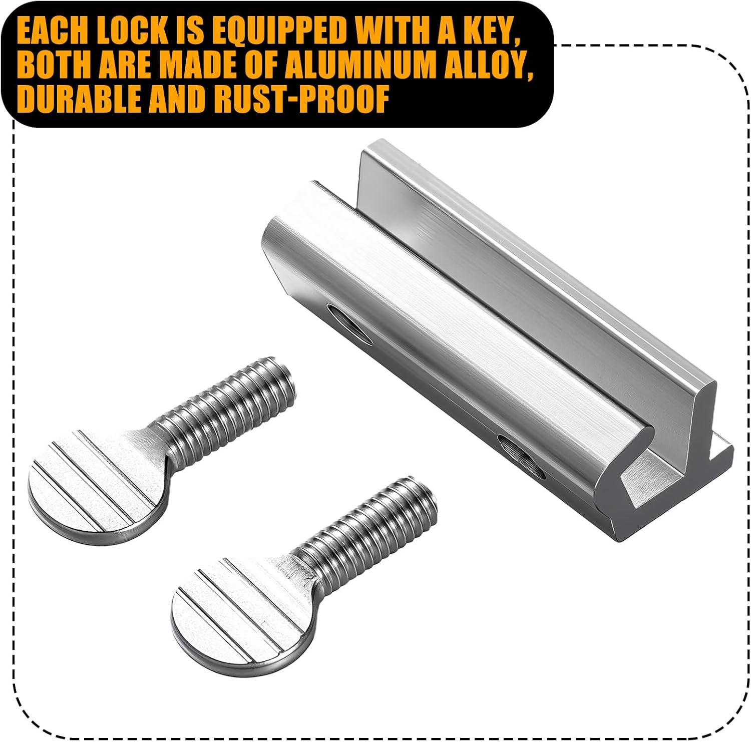 25-Pack Sliding Window Locks with Keys – Adjustable Aluminum Window and Door Security Stoppers, Metal Safety Lock for Home, Patio, and Sliding Glass Doors (2 Keys Included, Silver)