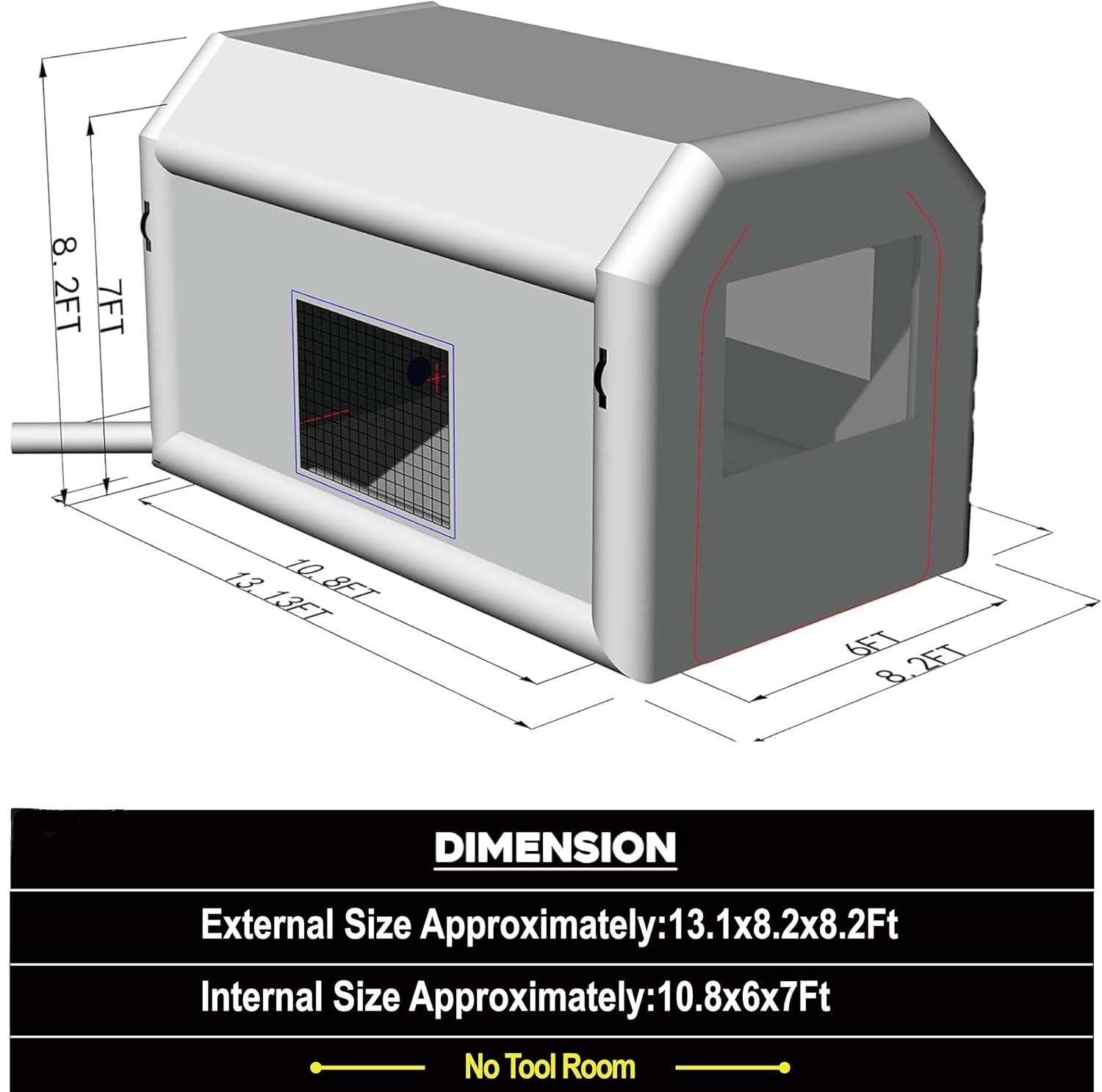 13x10x8FT Inflatable Paint Booth Tent with 550W Blower & Air Filtration System – Portable Spray Booth for Car, Truck, Motorcycle, and Furniture Painting