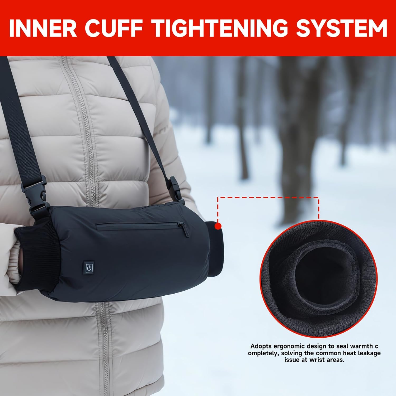 Rechargeable Heated Hand Warmer Pouch with 10000mAh Battery – Electric Heated Hand Muff for Men & Women | Cold Weather Hand Warmer for Football, Golf, Concerts & Outdoor Events