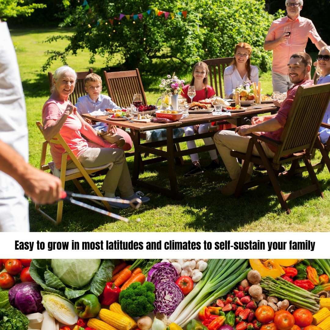 105 Variety Survival Garden Heirloom Seed Vault – Non-GMO, Non-Hybrid, Open-Pollinated Herb, Fruit & Vegetable Seeds for Home Gardening – Includes Seed Storage Organizer for Long-Term Preservation