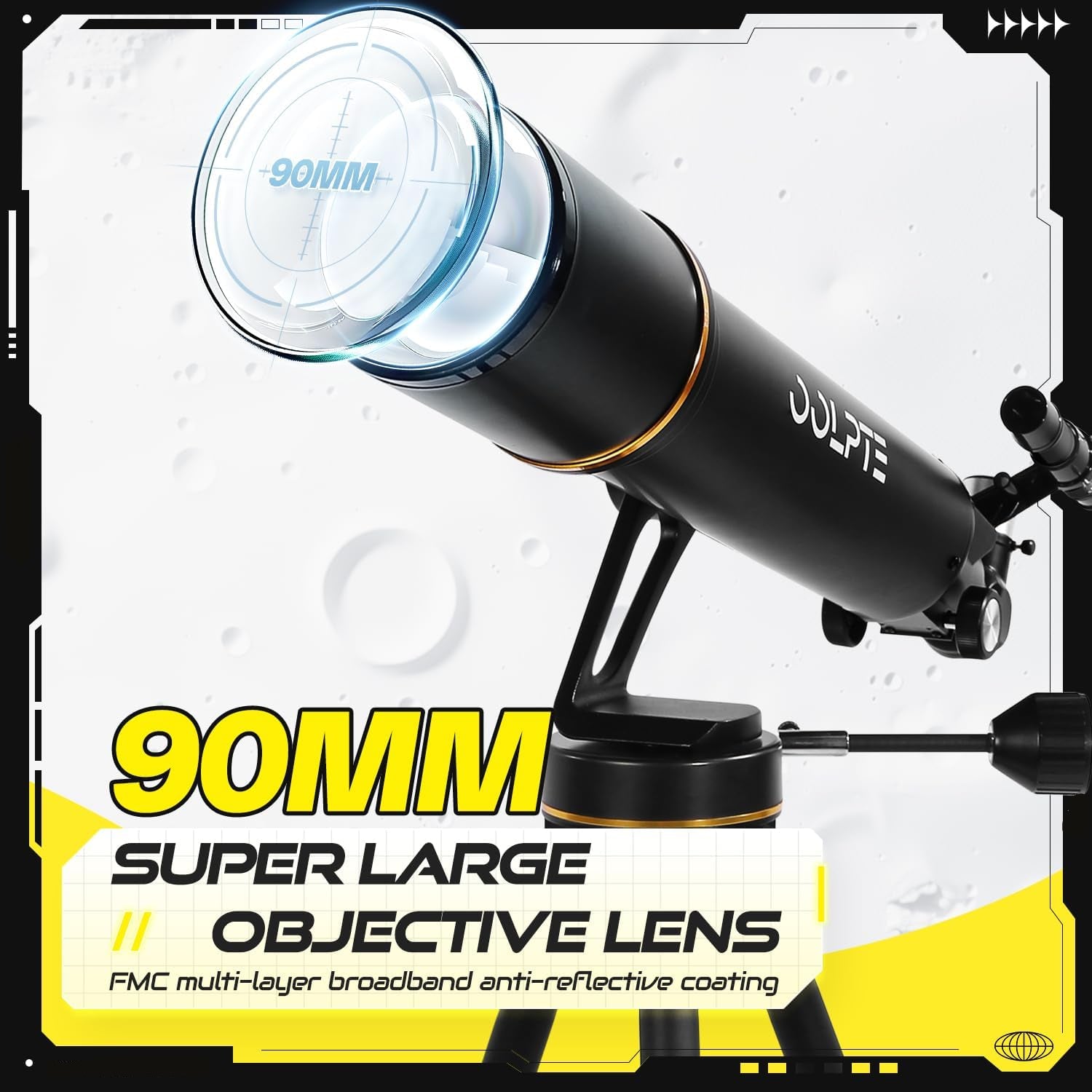 High Power 90mm Aperture Telescope for Astronomy – 700mm Focal Length, Vertisteel AZ Mount, Portable Refractor Telescope for Adults & Kids, Includes Carrying Bag, Wireless Remote, and Smartphone Adapter