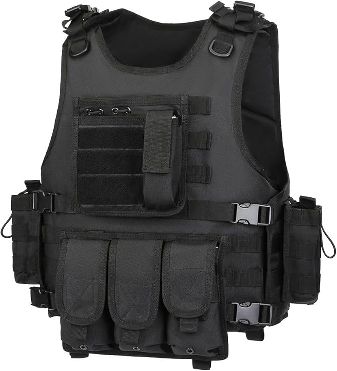 Adjustable Military Tactical Vest S-XXL – Durable 900D Nylon with Modular Pouches for Magazines, Maps, Flashlights, and Medic Supplies