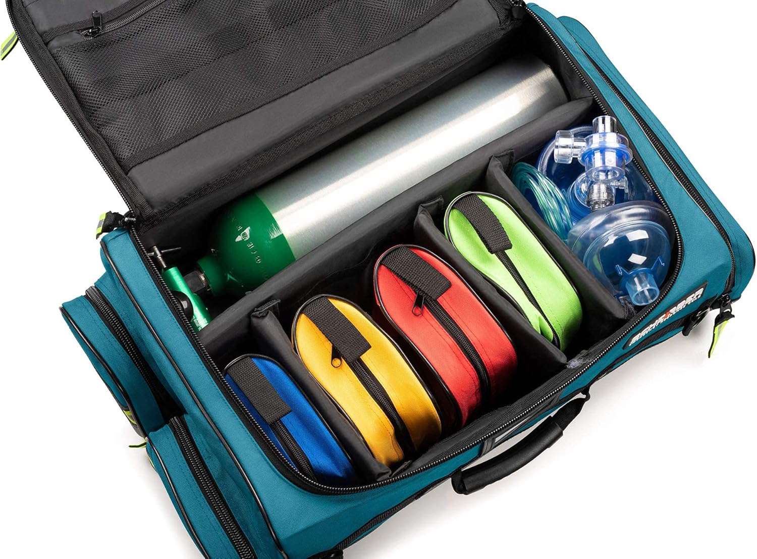Fully-Stocked Premium First Responder Bag, HSA/FSA Approved, Large Pro EMT/EMS Trauma, Bleeding & Oxygen Medical Kit, CAT Tourniquet, HyFin Chest Seal & 250+ First Aid Supplies