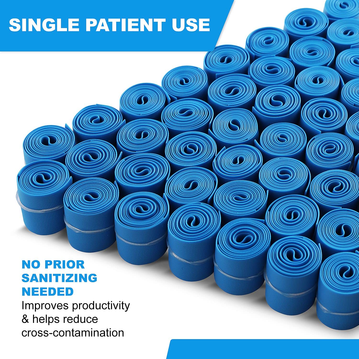 250-Pack Disposable First Aid Tourniquets β Latex-Free, Single-Use, Anti-Tear Medical Tourniquets for Nursing, Phlebotomy, and Emergency Kits β 1β Wide x 18β Long