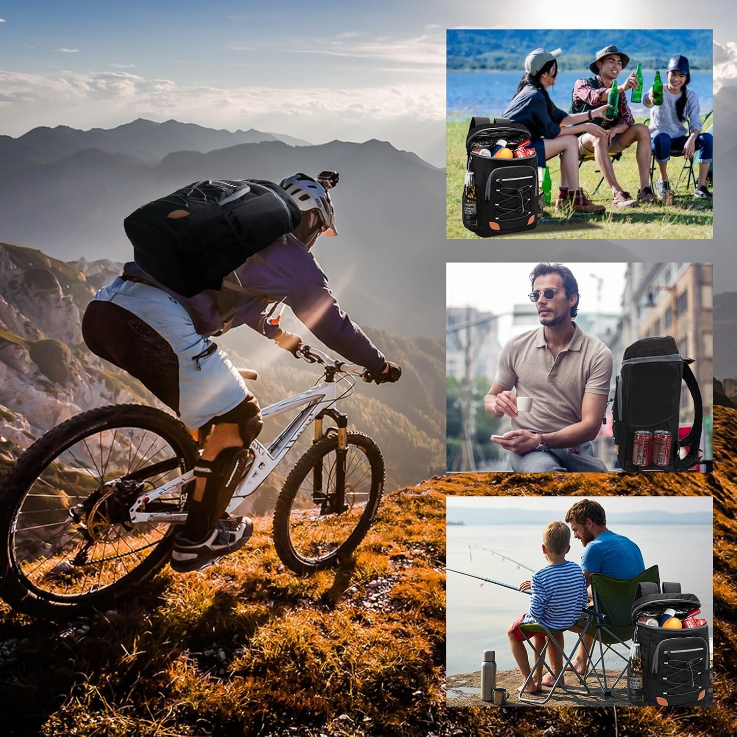 36-Can Insulated Backpack Cooler – Leakproof, Waterproof Soft Cooler Bag for Men & Women | Large Capacity Portable Cooler for Lunch, Travel, Camping, Hiking & Picnics