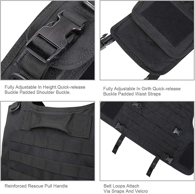 Adjustable Military Tactical Vest S-XXL – Durable 900D Nylon with Modular Pouches for Magazines, Maps, Flashlights, and Medic Supplies