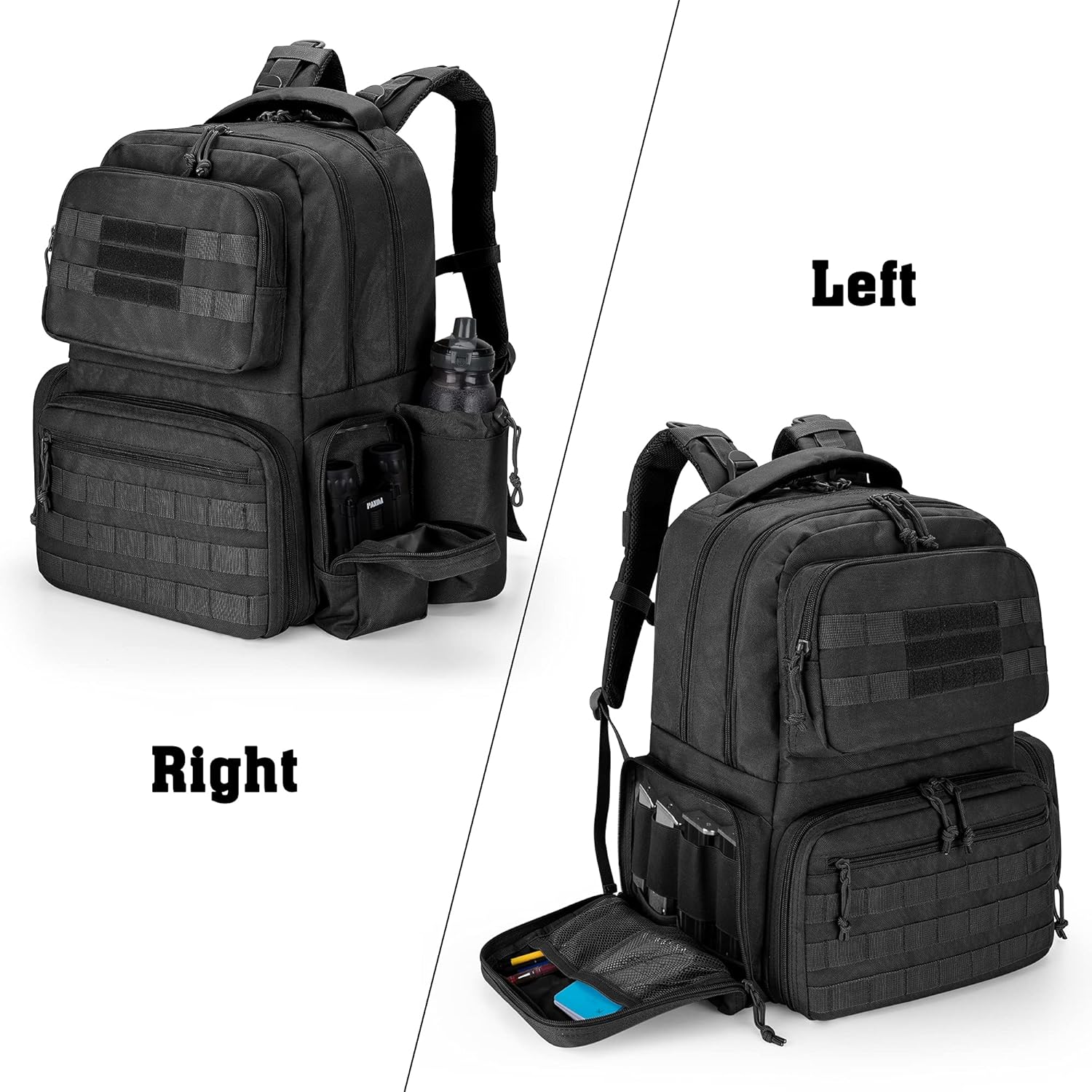 Tactical Pistol Backpack with 6 Pistol Cases, Gun Range Backpack with 10x Magazine Slots for Shooting and Hunting