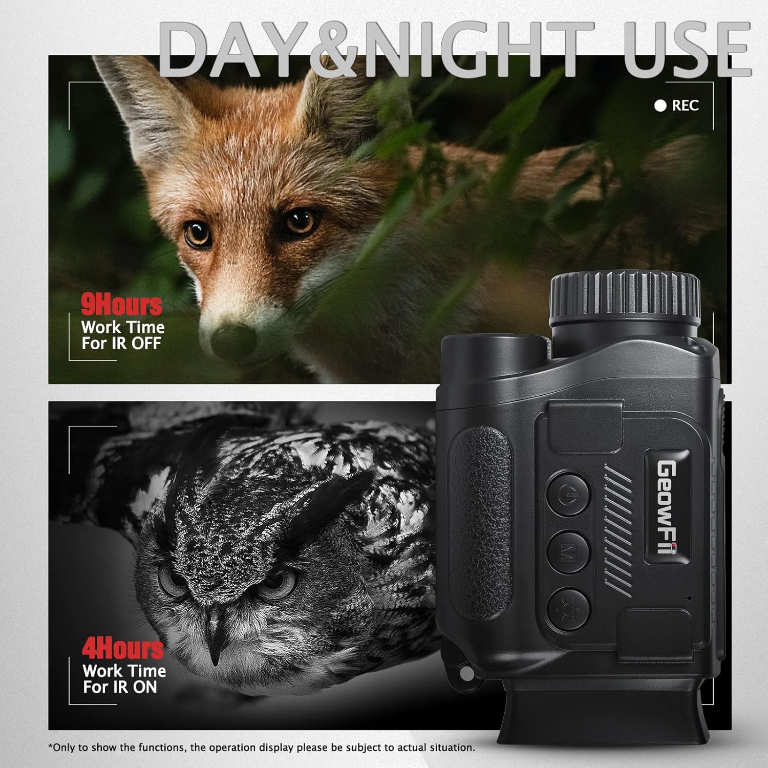 4K Night Vision Monocular with Infrared, 8X Zoom, 984ft Range, Rechargeable 2000mAh Battery, 4K Video & 40MP Photos, Audio Recording, for Hunting, Camping, Surveillance – Includes 32GB Memory Card