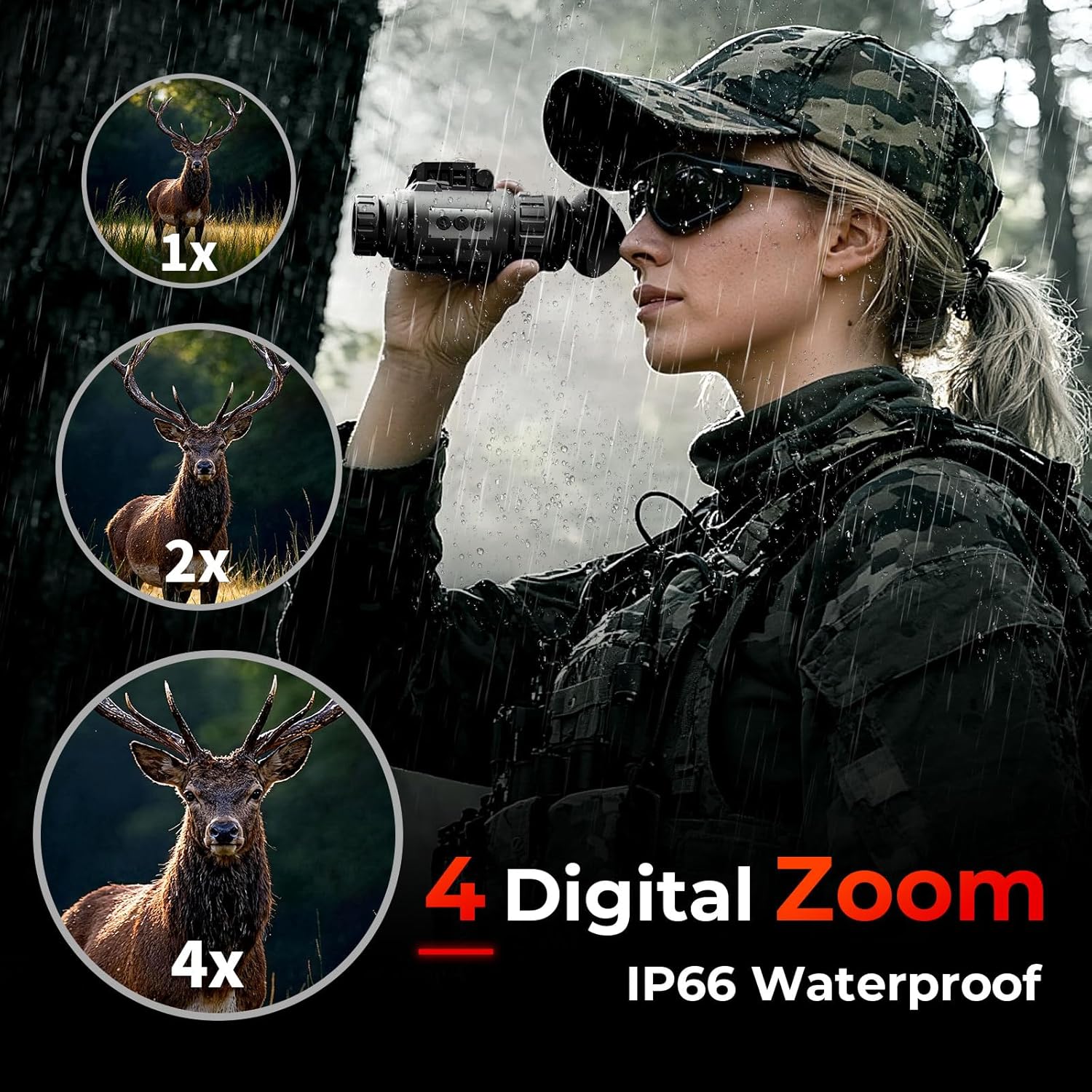 Night Vision Monocular – 2K/60Hz, 940nm Stealth IR, 45° FOV, 4 Color Modes & Helmet Mount