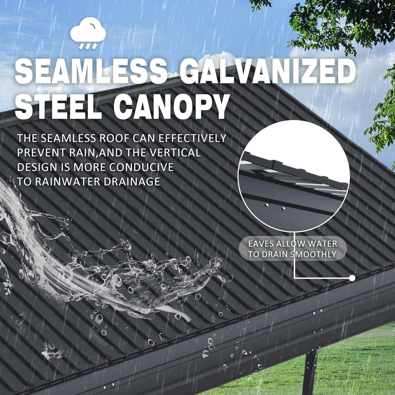 12x20x8.7 FT Heavy-Duty Metal Carport – Galvanized Steel Roof Car Shelter Garage for Car, Truck, Boat & Tractor | All-Weather Outdoor Canopy – Grey