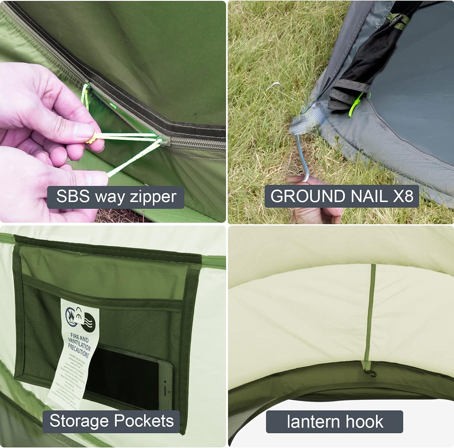 4 Person Pop Up Tent – Instant Setup, Waterproof, 2 Doors | Family Camping Tent
