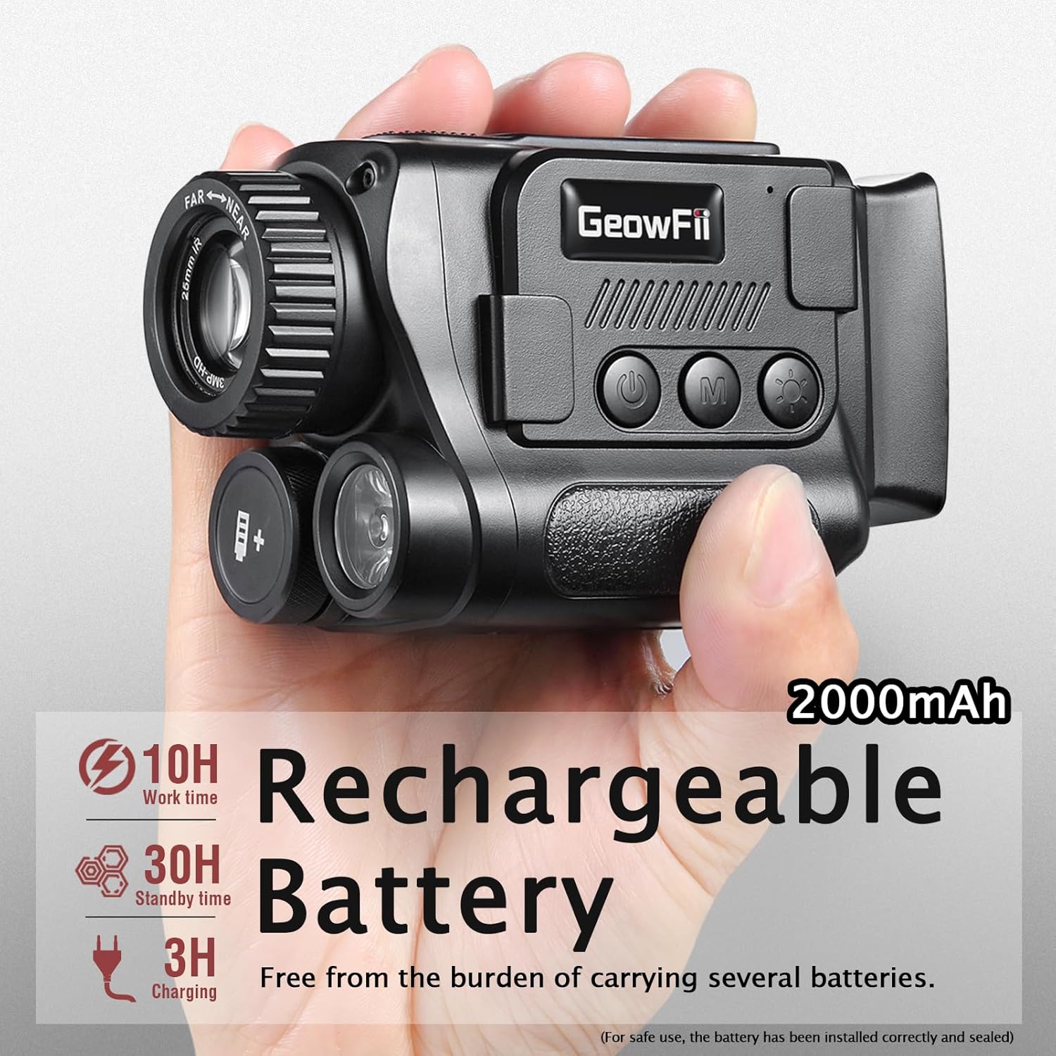 4K Night Vision Monocular with Infrared, 8X Zoom, 984ft Range, Rechargeable 2000mAh Battery, 4K Video & 40MP Photos, Audio Recording, for Hunting, Camping, Surveillance – Includes 32GB Memory Card