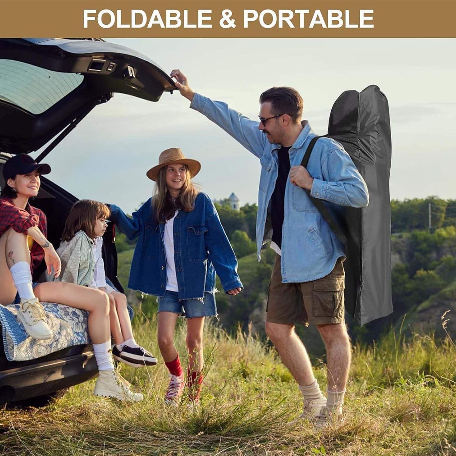 Folding Camping Cot with Mattress – 2 Pack, Heavy Duty Steel Frame, Portable Camp Bed for Adults