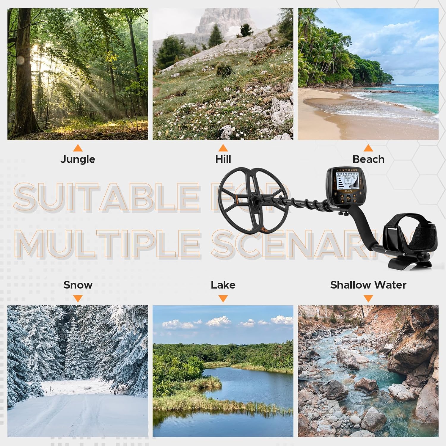 13" Professional Metal Detector for Adults – Waterproof DD Search Coil, High Sensitivity Gold Finder with Pinpoint Mode & LCD Backlight Display