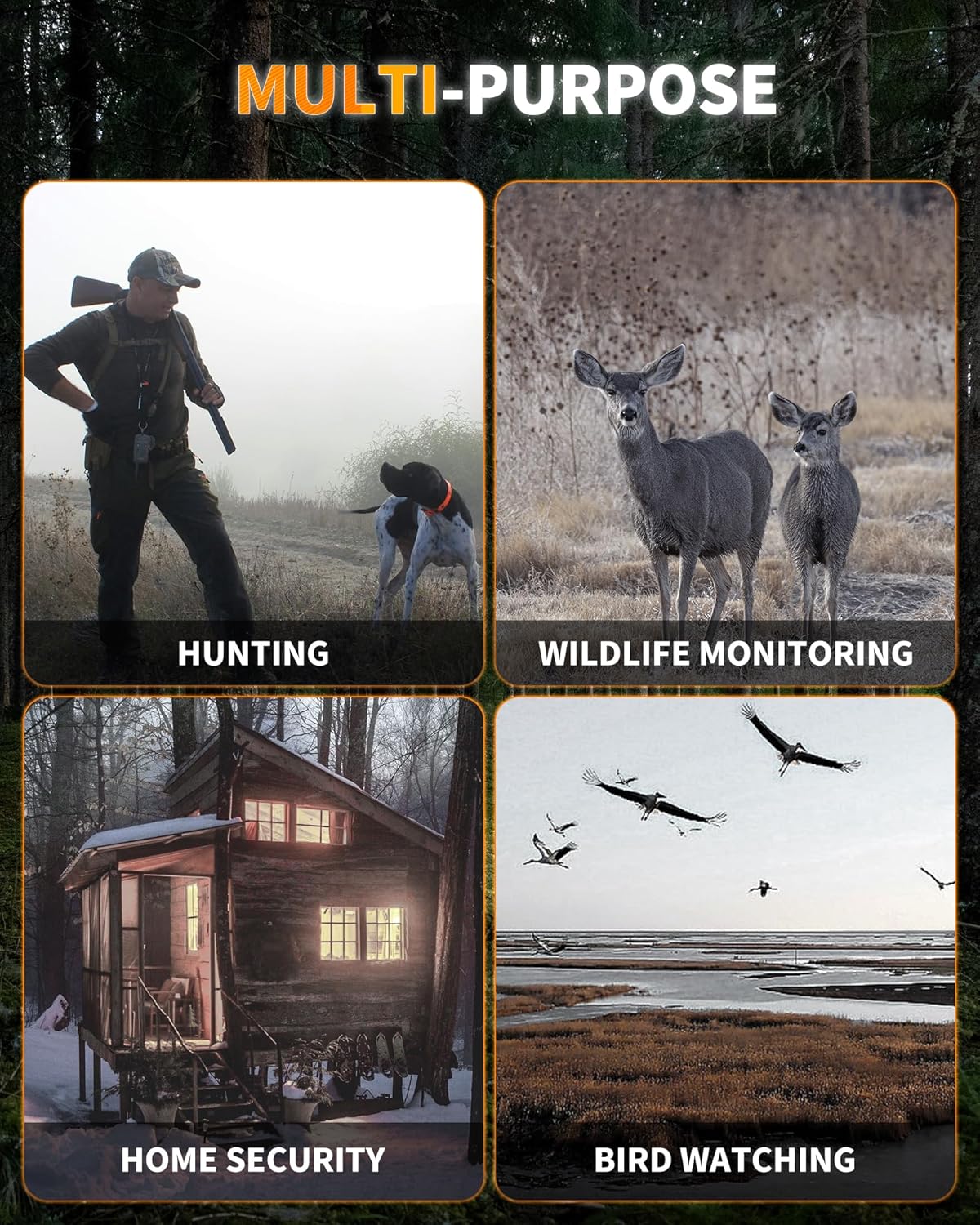 4K Night Vision Binoculars with 10X Zoom, Infrared Goggles for Hunting & Camping – Includes Tactical Light, Compass, 32GB Card, Rechargeable Battery, Photo & Video Recording