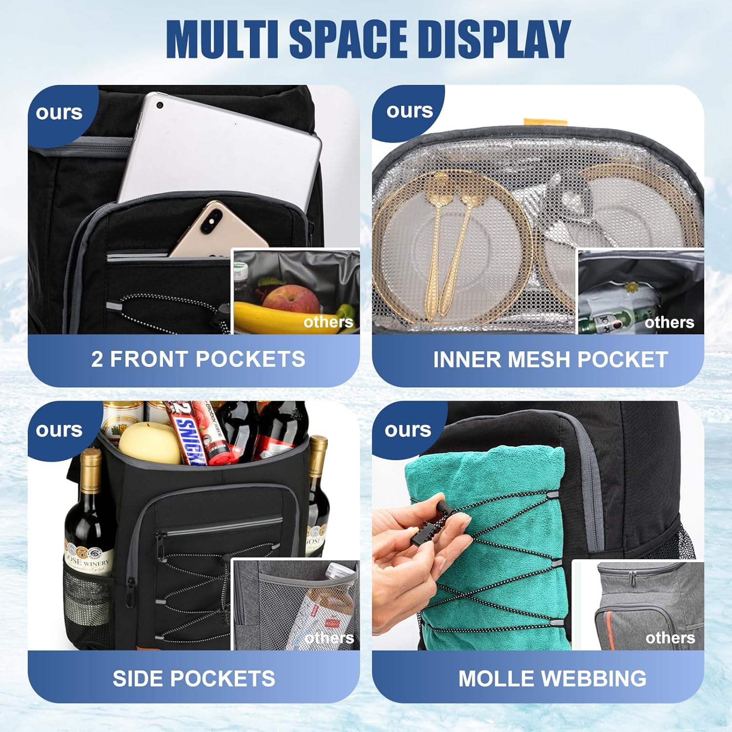 36-Can Insulated Backpack Cooler – Leakproof, Waterproof Soft Cooler Bag for Men & Women | Large Capacity Portable Cooler for Lunch, Travel, Camping, Hiking & Picnics