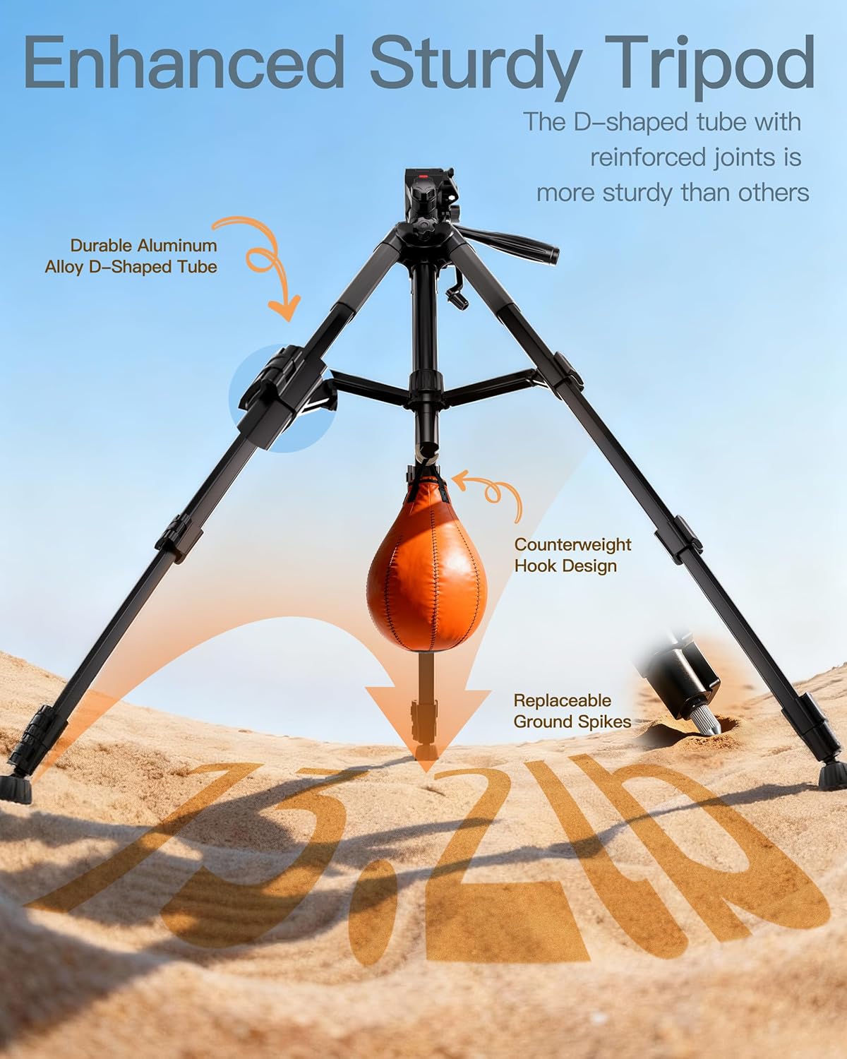 74-Inch Rifle Shooting Tripod – Adjustable Hunting Rest with V-Yoke, Aluminum Shooting Stand for Rifle & Crossbow | Includes Ground Spikes & Camo Straps for Outdoor Shooting