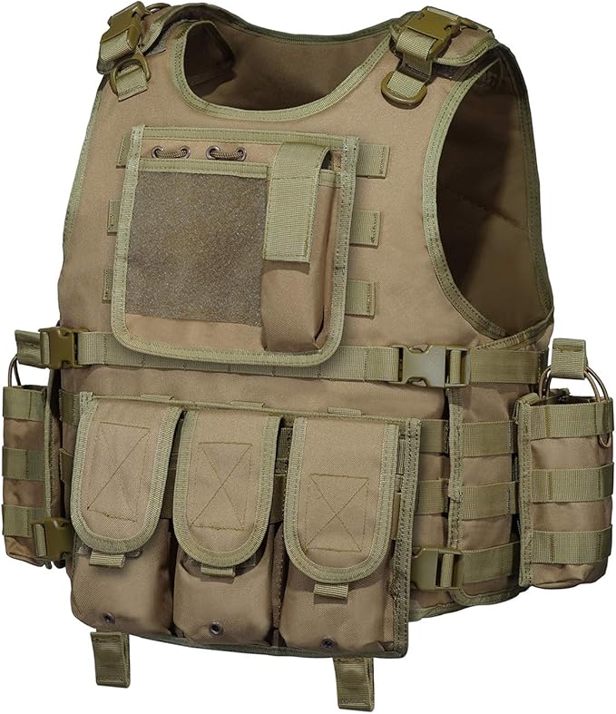 Adjustable Military Tactical Vest S-XXL – Durable 900D Nylon with Modular Pouches for Magazines, Maps, Flashlights, and Medic Supplies