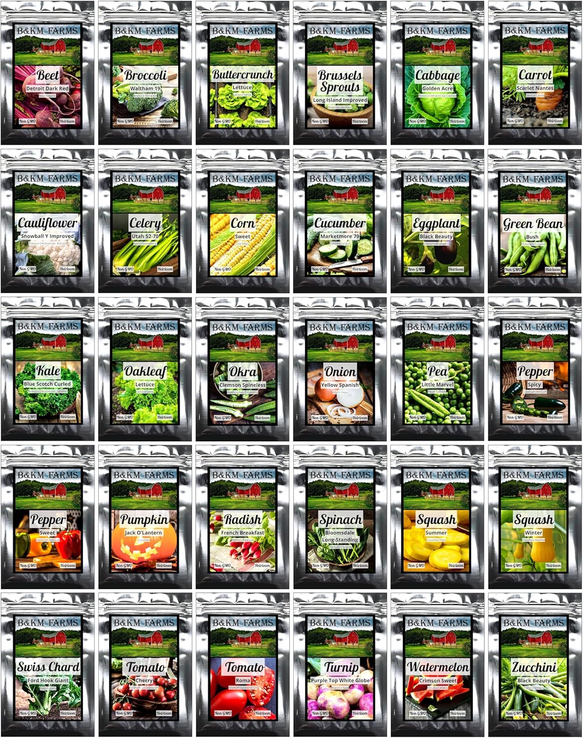 20,000+ Non-GMO Heirloom Survival Seeds – 5+ Year Emergency Food Supply | 30 Fruit & Vegetable Varieties for Long-Term Storage in Weatherproof Bucket