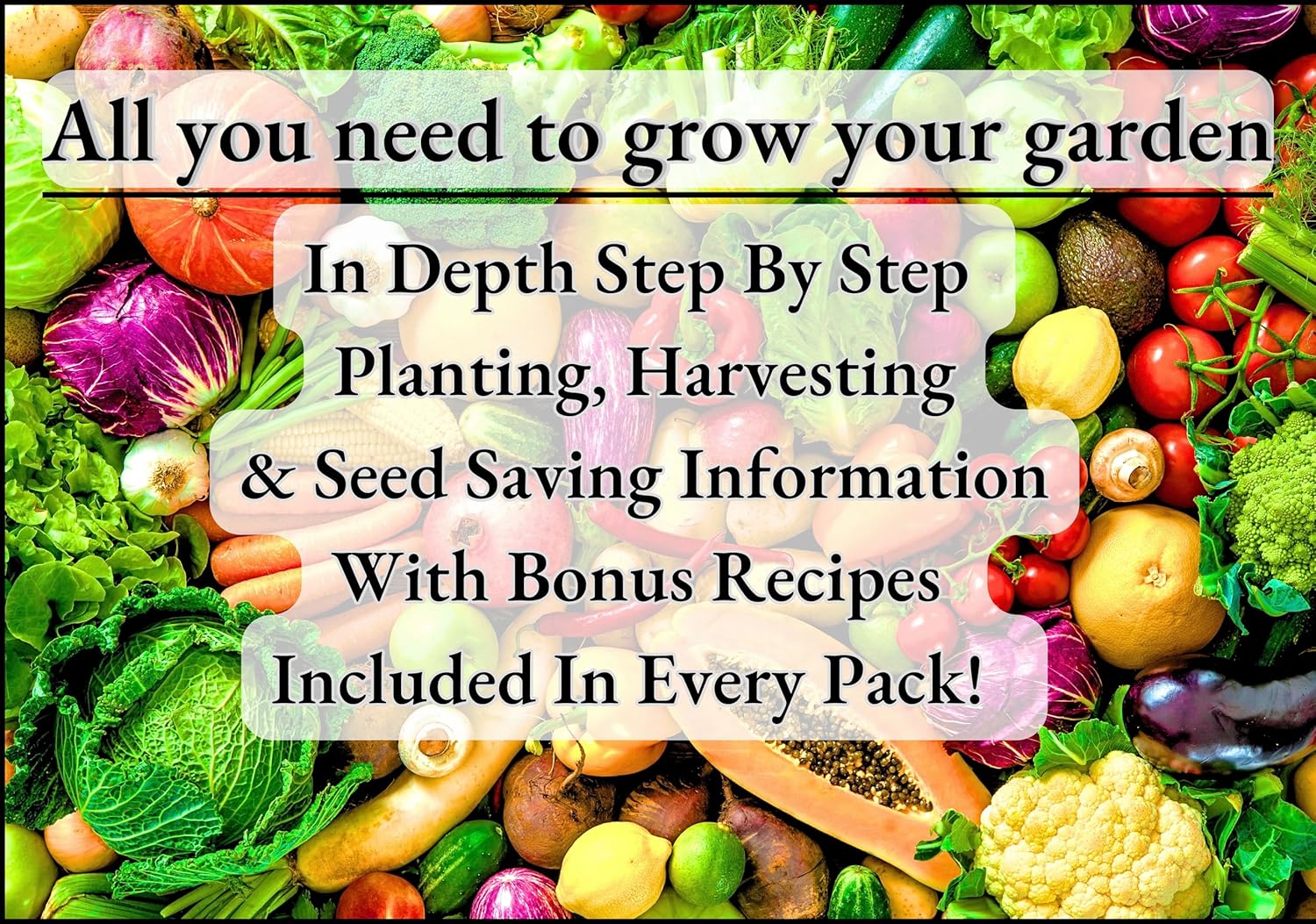 20,000+ Non-GMO Heirloom Survival Seeds – 5+ Year Emergency Food Supply | 30 Fruit & Vegetable Varieties for Long-Term Storage in Weatherproof Bucket